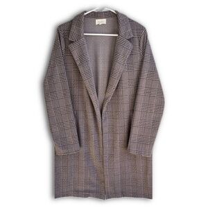 MELLODAY Plaid Trench Coat - Taupe